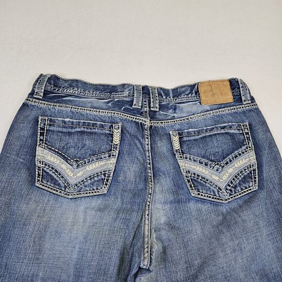 Stetson 1312 Modern Straight Leg Jean Mens 38x29 Blue Western Cowboy Embroidered - Picture 6 of 16